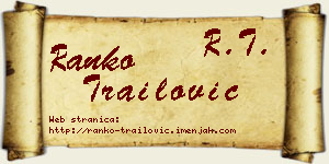 Ranko Trailović vizit kartica